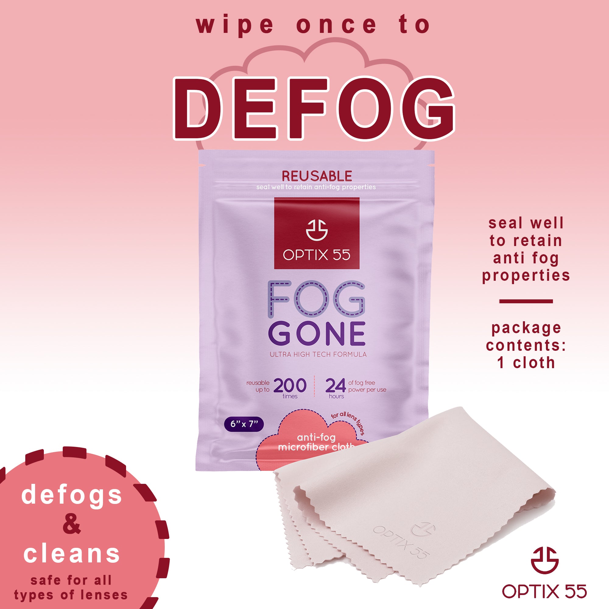 Anti-Fog Microfiber Cloth